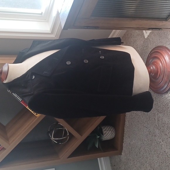 J Peterman black cotton cashmere riding jacket women's sz 10 - Picture 5 of 8